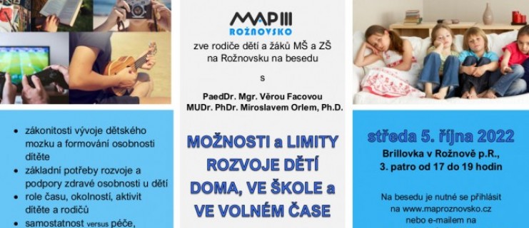 Přednáška pro rodiče MAP III Rožnovsko